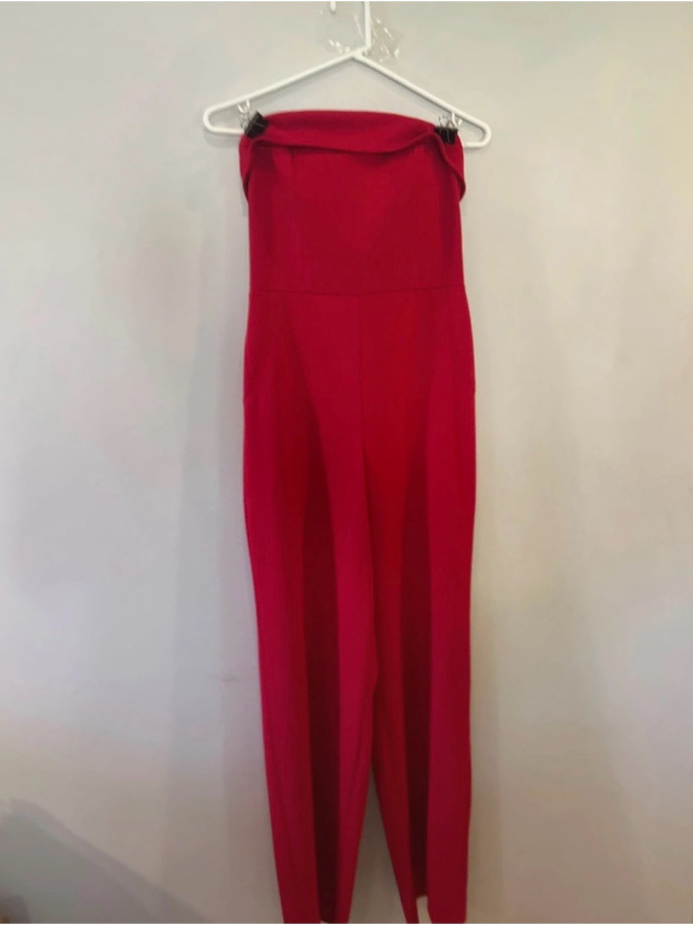 Bandeau Red Strapless Jumpsuit